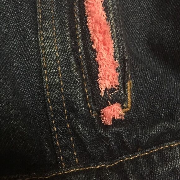 Wrangler Western Cowgirl Vintage Women's Blue and Pink Denim Jean Jacket L - Picture 7 of 7